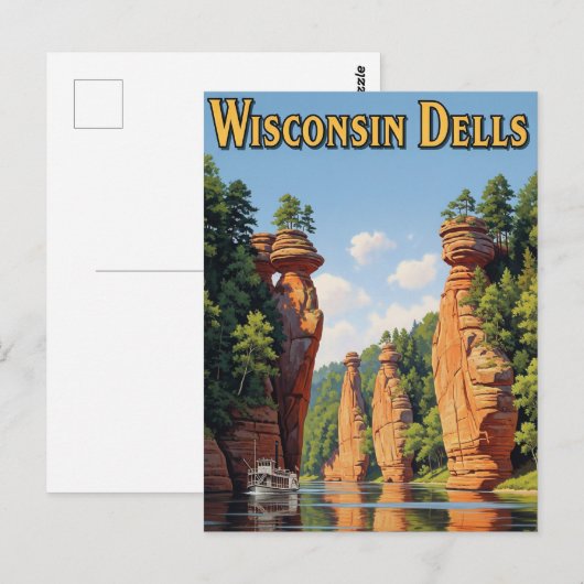  Wisconsin Dells reizen Briefkaart (Voorkant / Achterkant)