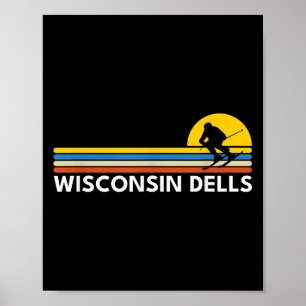 Wisconsin Dells Vintage Retro Souvenirs Skiën Poster