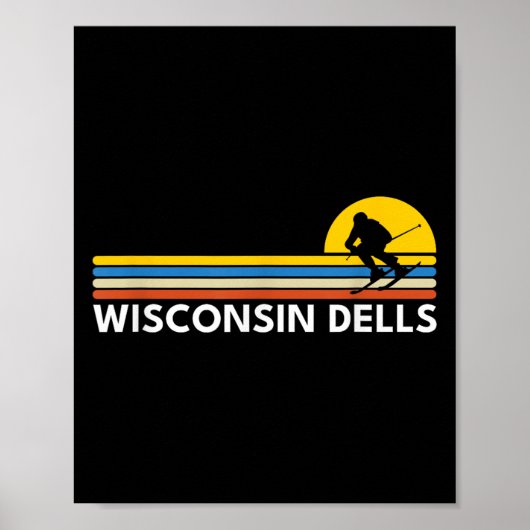 Wisconsin Dells Vintage Retro Souvenirs Skiën Poster (Voorkant)