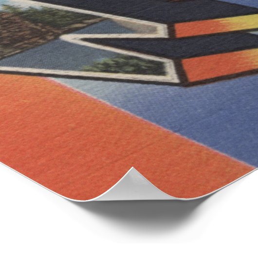 Wisconsin Dells, Wisconsin - Large Letter Scenes Poster (Hoek)