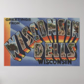 Wisconsin Dells, Wisconsin - Large Letter Scenes Poster (Voorkant)