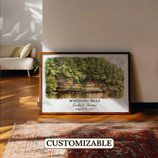 Wisconsin Dells Wisconsin Poster, Watercolor Poster