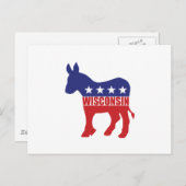 Wisconsin Democat Donkey Briefkaart (Voorkant / Achterkant)