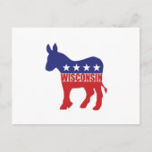Wisconsin Democat Donkey Briefkaart (Voorkant)