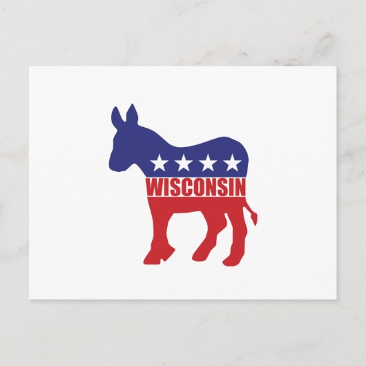 Wisconsin Democat Donkey Briefkaart (Voorkant)