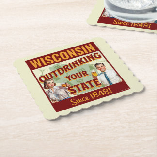 Wisconsin Drinkt Meer dan Jouw Staat Sinds 1848 Kartonnen Onderzetters