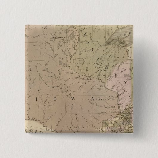 Wisconsin en Iowa Vierkante Button 5,1 Cm (Voorkant)