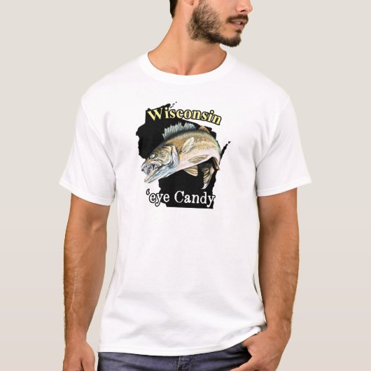 Wisconsin 'Eye Snoep Funny Walleye Vist T-Shirt (Voorkant)