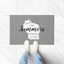 Wisconsin Family Monogram State Doormat Deurmat