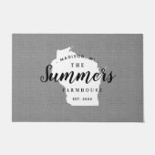 Wisconsin Family Monogram State Doormat Deurmat (Voorkant)