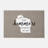 Wisconsin Family Monogram State Doormat Deurmat (Voorkant)