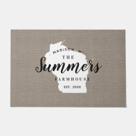 Wisconsin Family Monogram State Doormat Deurmat