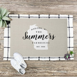Wisconsin Family Monogram State Doormat Deurmat