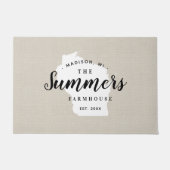 Wisconsin Family Monogram State Doormat Deurmat (Voorkant)