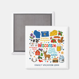 Wisconsin Family Trip Keepsake Personalized Magneet