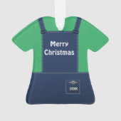 Wisconsin Farmer Bib - Overalls Custom Kerstmis Ornament (achterkant)