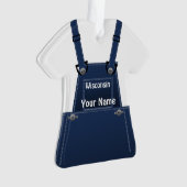 Wisconsin Farmer Bib overalls Kerstmis Ornament (voorkant)
