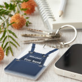 Wisconsin Farmer Bib Overalls Sleutelhanger (Voorkant Rechts)