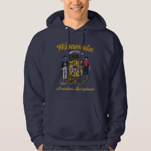 Wisconsin Flag America's Dairyland Hoodie