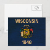 Wisconsin Flag Briefkaart (Voorkant / Achterkant)