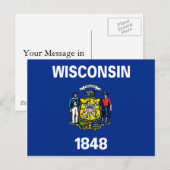 Wisconsin Flag Briefkaart (Voorkant / Achterkant)
