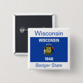 Wisconsin Flag Button (Voorkant /achterkant)
