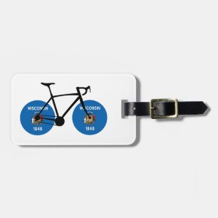 Wisconsin Flag Cycling Bagagelabel