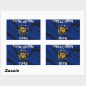 Wisconsin Flag Fabric Rechthoekige Sticker (Vel)