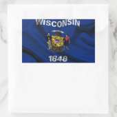 Wisconsin Flag Fabric Rechthoekige Sticker (Tas)
