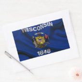 Wisconsin Flag Fabric Rechthoekige Sticker (Envelop)
