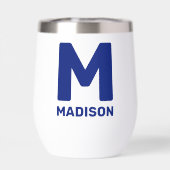 Wisconsin Flag & Flower Blue Violet Aangepaste naa (Achterkant)