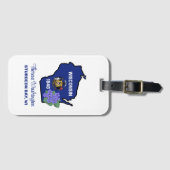 Wisconsin Flag & Flower Blue Violet Aangepaste naa Bagagelabel (Voorkant (horizontaal))
