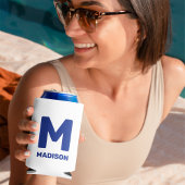 Wisconsin Flag & Flower Blue Violet Aangepaste naa Blikjeskoeler