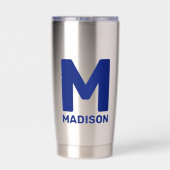 Wisconsin Flag & Flower Blue Violet Aangepaste naa Geïsoleerde Drinkbeker (Achterkant)