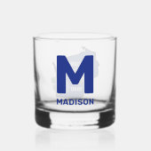Wisconsin Flag & Flower Blue Violet Aangepaste naa Whisky Glas (Achterkant)