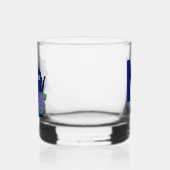 Wisconsin Flag & Flower Blue Violet Aangepaste naa Whisky Glas (Links)