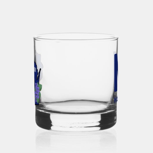 Wisconsin Flag & Flower Blue Violet Aangepaste naa Whisky Glas (Links)