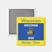 Wisconsin Flag Magnet (Voorkant / Achterkant)