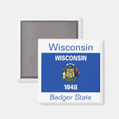 Wisconsin Flag Magnet (Voorkant / Achterkant)