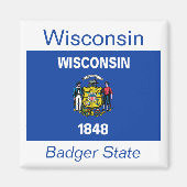 Wisconsin Flag Magnet (Voorkant)
