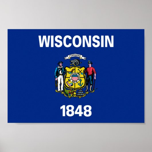Wisconsin Flag Poster (Voorkant)