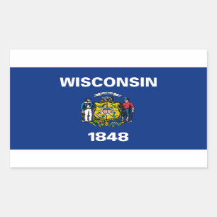 Wisconsin Flag Rechthoekige Sticker