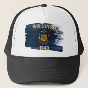 Wisconsin Flag Trucker Hat Pet