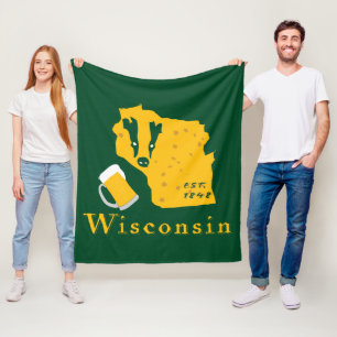 Wisconsin Fleece Blanket Deken