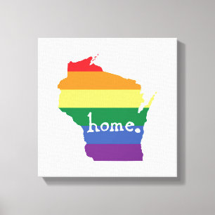 Wisconsin Gay Pride   Kaart van herkomst Canvas Afdruk