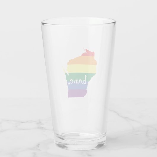 Wisconsin Gay Pride | Kaart van herkomst Glas (Achterkant)