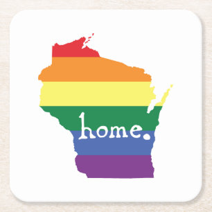 Wisconsin Gay Pride   Kaart van herkomst Kartonnen Onderzetters