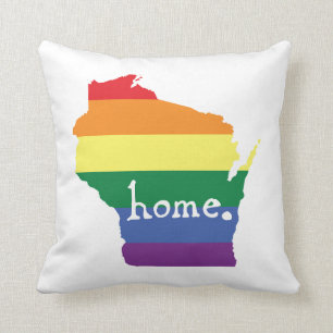 Wisconsin Gay Pride Kaart van herkomst Kussen