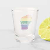 Wisconsin Gay Pride | Kaart van herkomst Shot Glas (Achterkant)