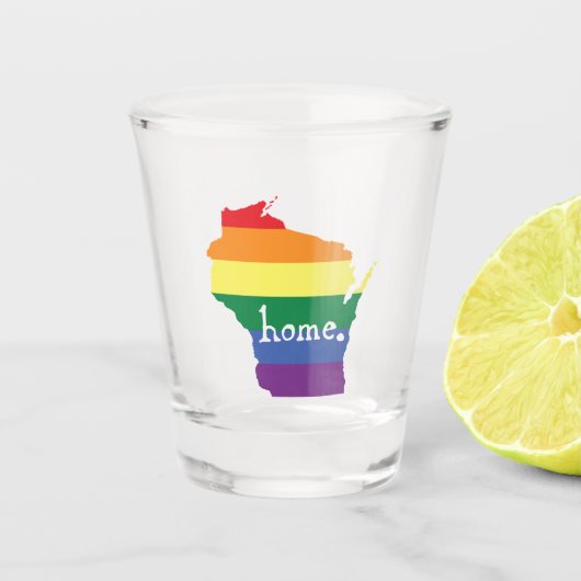 Wisconsin Gay Pride | Kaart van herkomst Shot Glas (Voorkant)